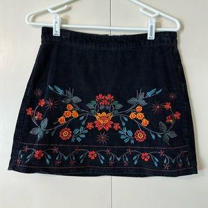Denim Co Corduroy Embroidered Mini Skirt